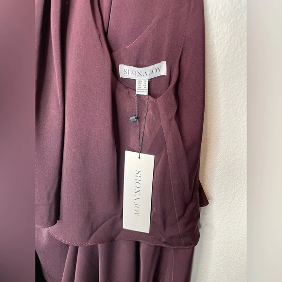 NWT Shona Joy Frill High Neck Maxi Dress Size 12 US Asymmetrical Hem - Picture 8 of 9